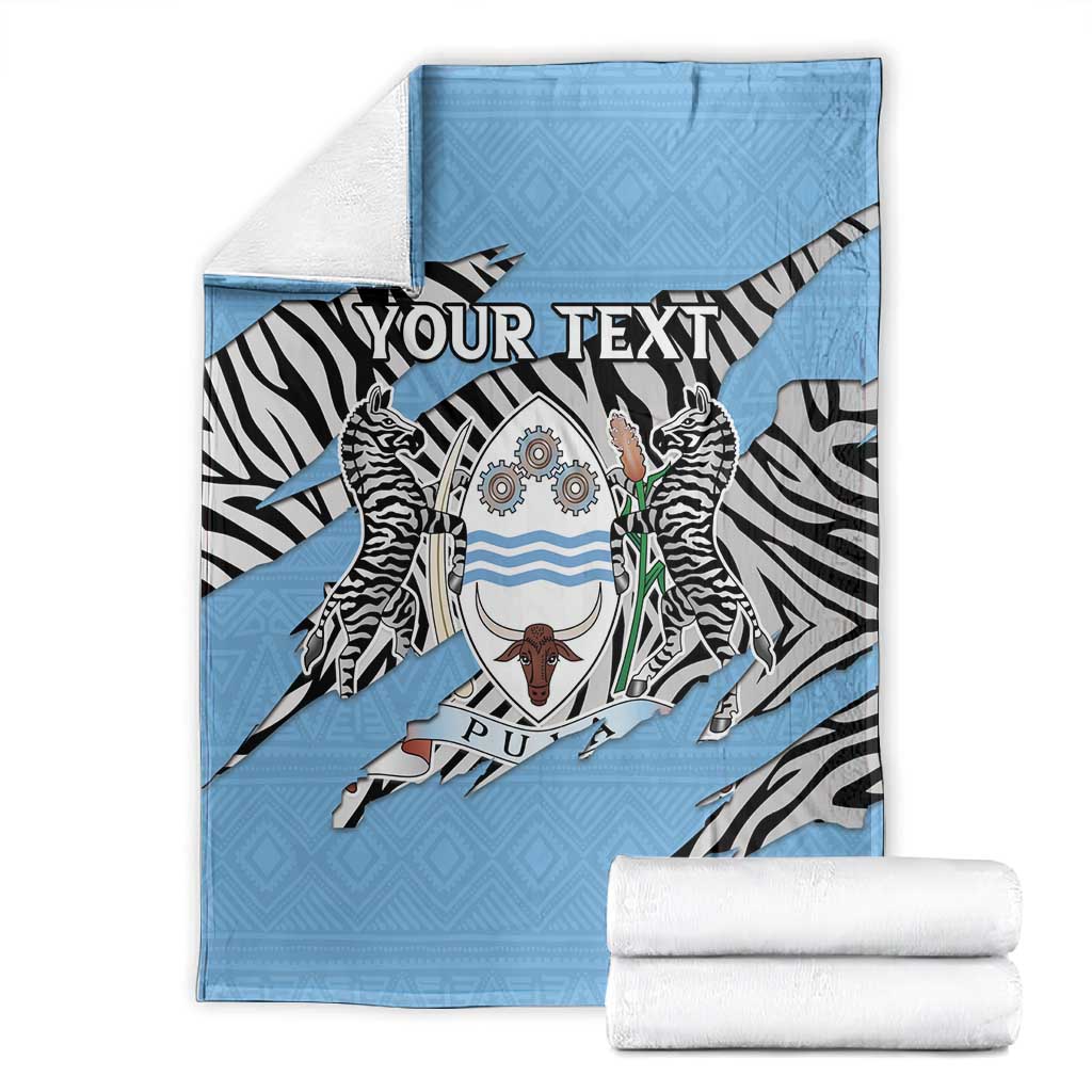 Personalized Lefatshe la Botswana Blanket Coat Of Arms - African and Zebra Patterns