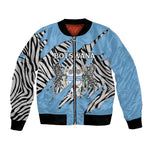 Personalized Lefatshe la Botswana Bomber Jacket Coat Of Arms - African and Zebra Patterns