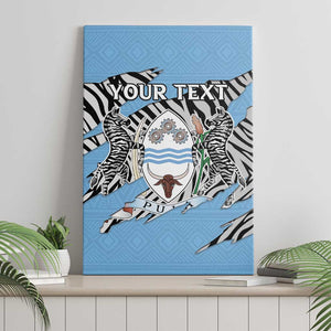 Personalized Lefatshe la Botswana Canvas Wall Art Coat Of Arms - African and Zebra Patterns