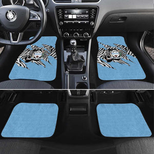 Personalized Lefatshe la Botswana Car Mats Coat Of Arms - African and Zebra Patterns