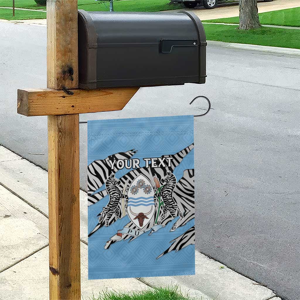 Personalized Lefatshe la Botswana Garden Flag Coat Of Arms - African and Zebra Patterns