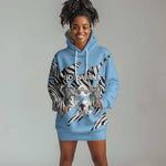 Personalized Lefatshe la Botswana Hoodie Dress Coat Of Arms - African and Zebra Patterns