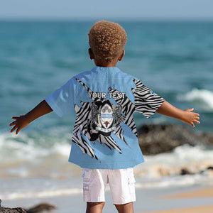 Personalized Lefatshe la Botswana Kid Hawaiian Shirt Coat Of Arms - African and Zebra Patterns