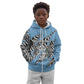 Personalized Lefatshe la Botswana Kid Hoodie Coat Of Arms - African and Zebra Patterns
