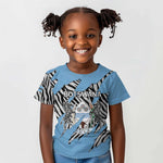 Personalized Lefatshe la Botswana Kid T shirt Coat Of Arms - African and Zebra Patterns