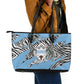 Personalized Lefatshe la Botswana Leather Tote Bag Coat Of Arms - African and Zebra Patterns