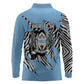 Personalized Lefatshe la Botswana Long Sleeve Polo Shirt Coat Of Arms - African and Zebra Patterns