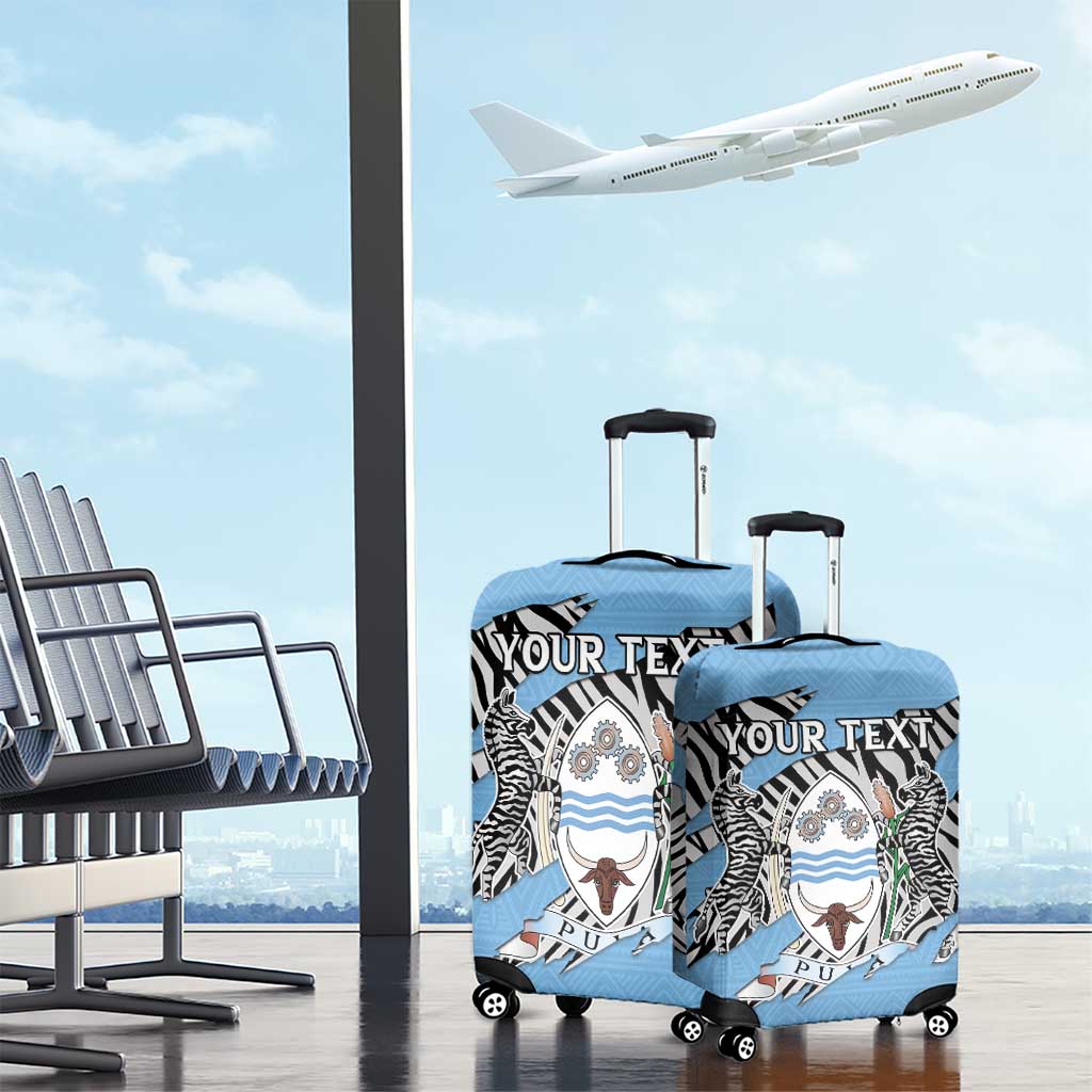 Personalized Lefatshe la Botswana Luggage Cover Coat Of Arms - African and Zebra Patterns