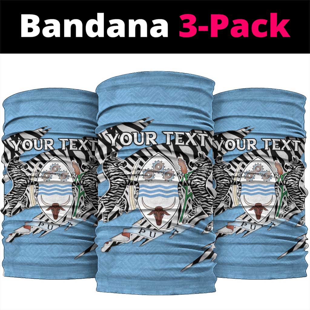 Lefatshe la Botswana Neck Gaiter Coat Of Arms - African and Zebra Patterns - African Pride