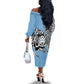 Personalized Lefatshe la Botswana Off The Shoulder Long Sleeve Dress Coat Of Arms - African and Zebra Patterns