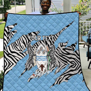 Personalized Lefatshe la Botswana Quilt Coat Of Arms - African and Zebra Patterns