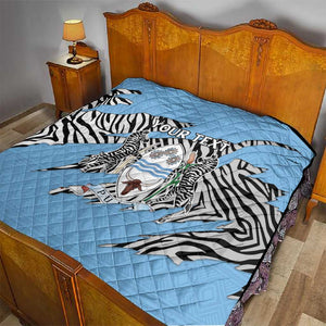 Personalized Lefatshe la Botswana Quilt Coat Of Arms - African and Zebra Patterns
