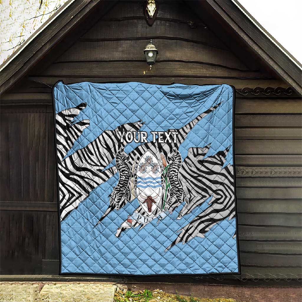Personalized Lefatshe la Botswana Quilt Coat Of Arms - African and Zebra Patterns
