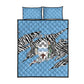 Personalized Lefatshe la Botswana Quilt Bed Set Coat Of Arms - African and Zebra Patterns