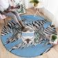 Personalized Lefatshe la Botswana Round Carpet Coat Of Arms - African and Zebra Patterns