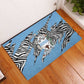 Personalized Lefatshe la Botswana Rubber Doormat Coat Of Arms - African and Zebra Patterns