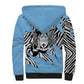 Personalized Lefatshe la Botswana Sherpa Hoodie Coat Of Arms - African and Zebra Patterns