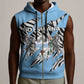 Personalized Lefatshe la Botswana Sleeveless Zip Hoodie Coat Of Arms - African and Zebra Patterns - African Pride