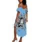 Personalized Lefatshe la Botswana Summer Maxi Dress Coat Of Arms - African and Zebra Patterns