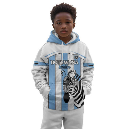 Custom Lefatshe la Botswana Football Kid Hoodie Come On Dipitse