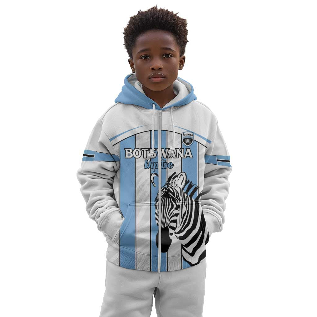 Custom Lefatshe la Botswana Football Kid Hoodie Come On Dipitse
