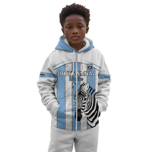 Custom Lefatshe la Botswana Football Kid Hoodie Come On Dipitse