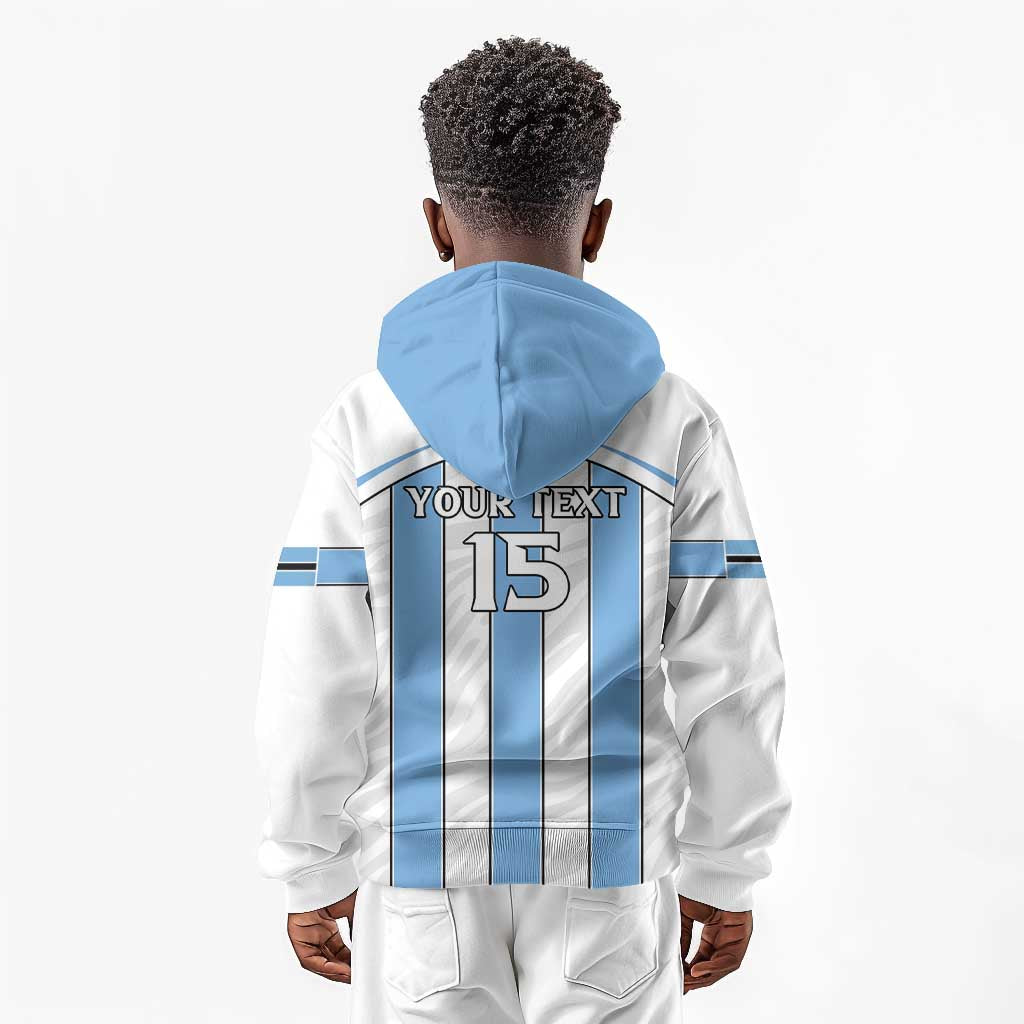 Custom Lefatshe la Botswana Football Kid Hoodie Come On Dipitse