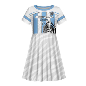 Custom Lefatshe la Botswana Football Kid Short Sleeve Dress Come On Dipitse