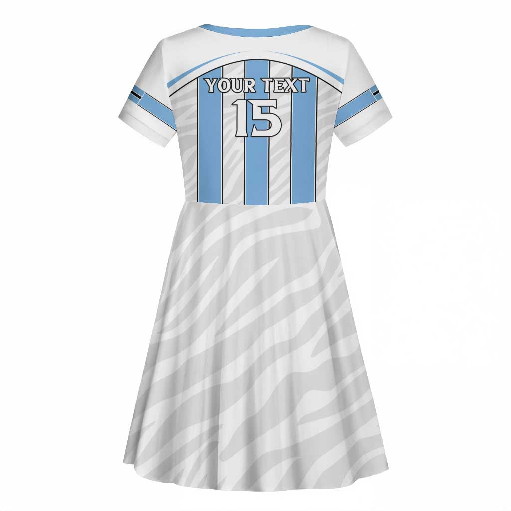 Custom Lefatshe la Botswana Football Kid Short Sleeve Dress Come On Dipitse