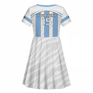 Custom Lefatshe la Botswana Football Kid Short Sleeve Dress Come On Dipitse