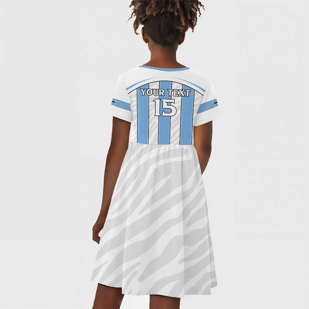 Custom Lefatshe la Botswana Football Kid Short Sleeve Dress Come On Dipitse