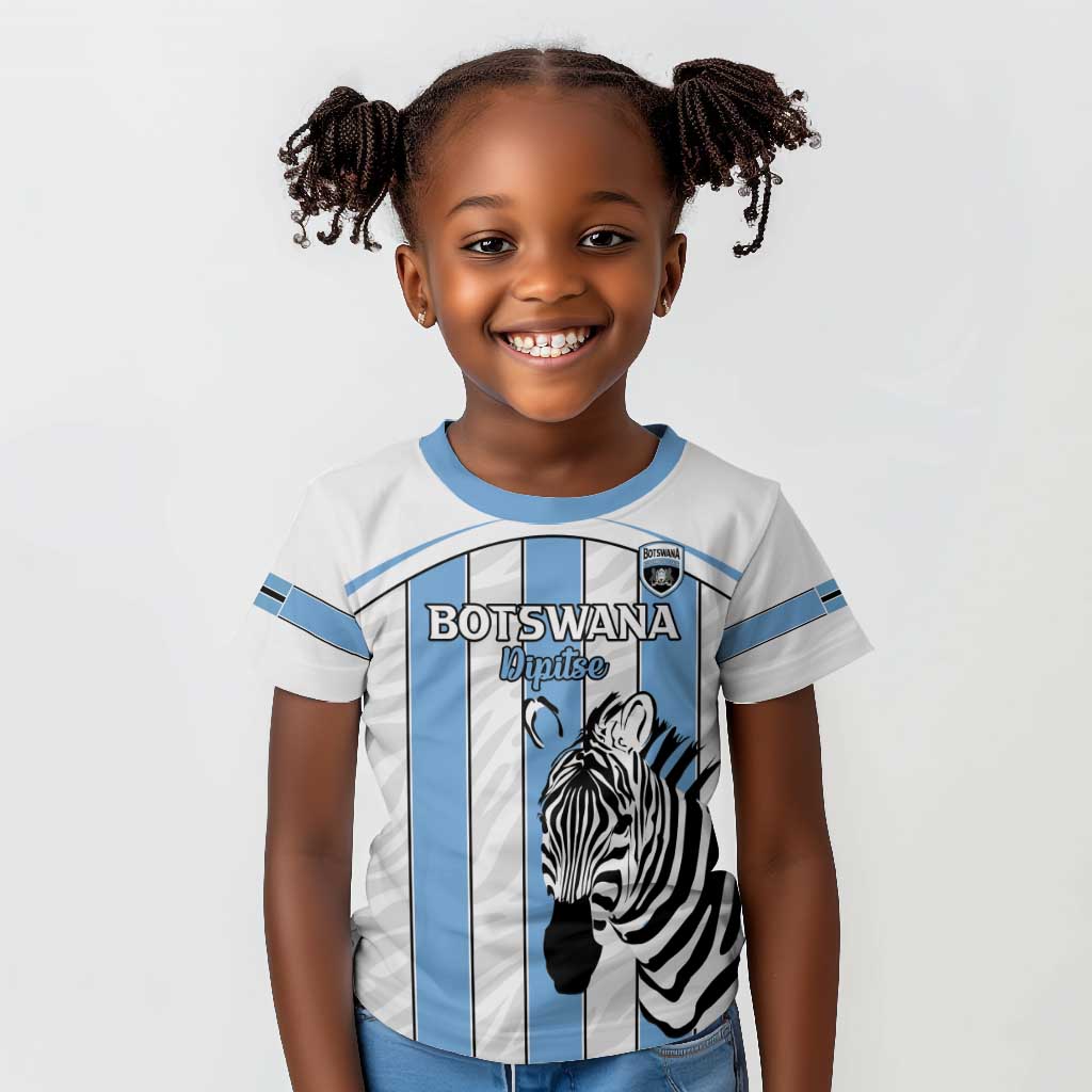 Custom Lefatshe la Botswana Football Kid T shirt Come On Dipitse