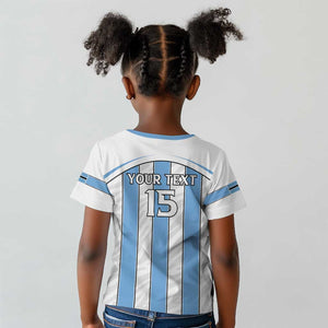 Custom Lefatshe la Botswana Football Kid T shirt Come On Dipitse
