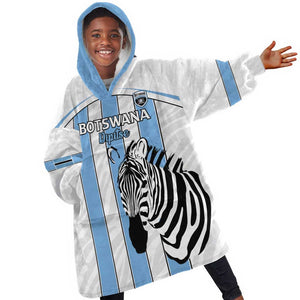 Custom Lefatshe la Botswana Football Kid Wearable Blanket Hoodie Come On Dipitse