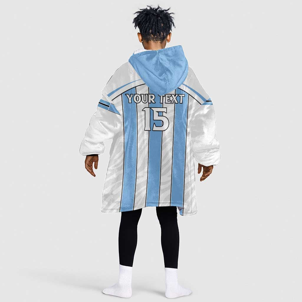 Custom Lefatshe la Botswana Football Kid Wearable Blanket Hoodie Come On Dipitse