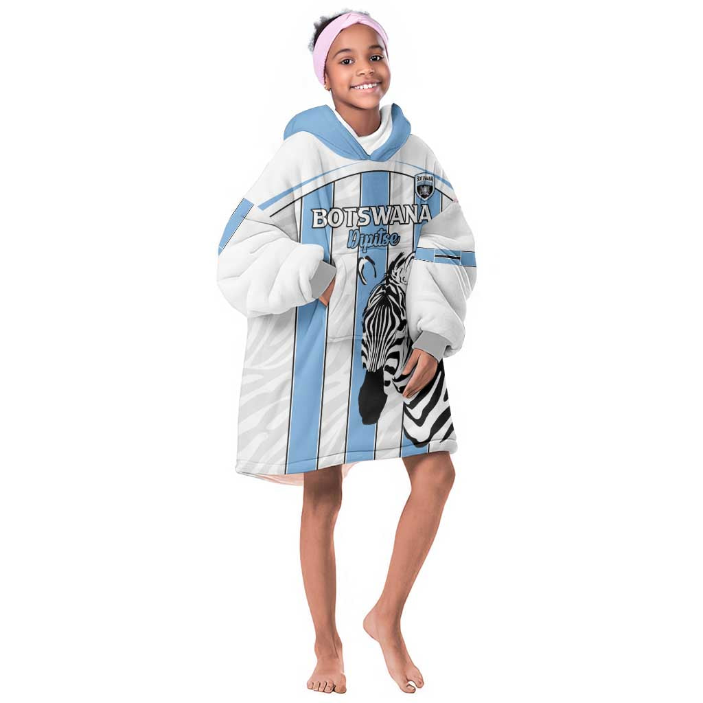 Custom Lefatshe la Botswana Football Kid Wearable Blanket Hoodie Come On Dipitse