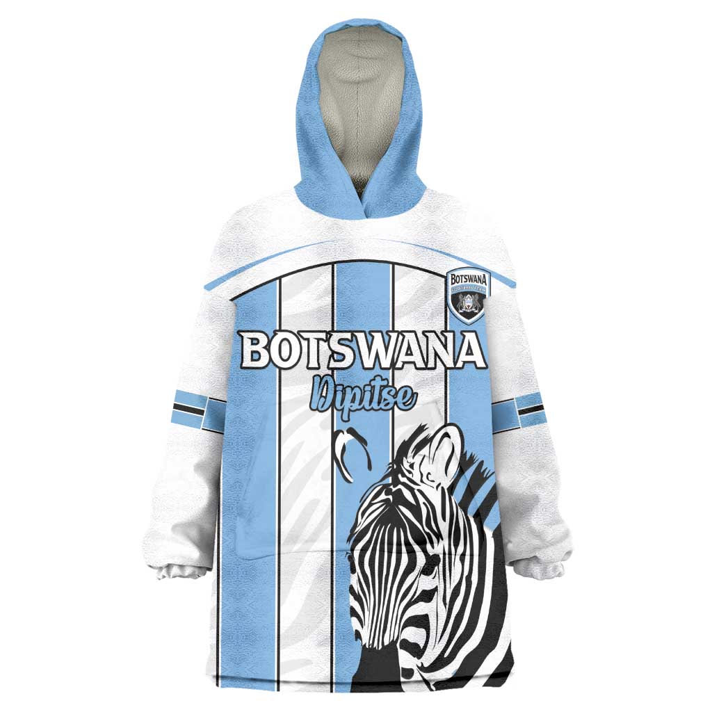 Custom Lefatshe la Botswana Football Kid Wearable Blanket Hoodie Come On Dipitse
