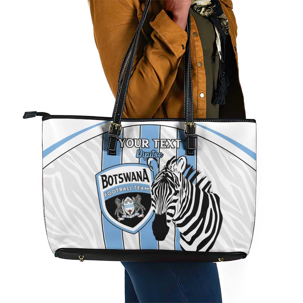 Custom Lefatshe la Botswana Football Leather Tote Bag Come On Dipitse