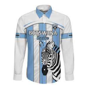 Custom Lefatshe la Botswana Football Long Sleeve Button Shirt Come On Dipitse