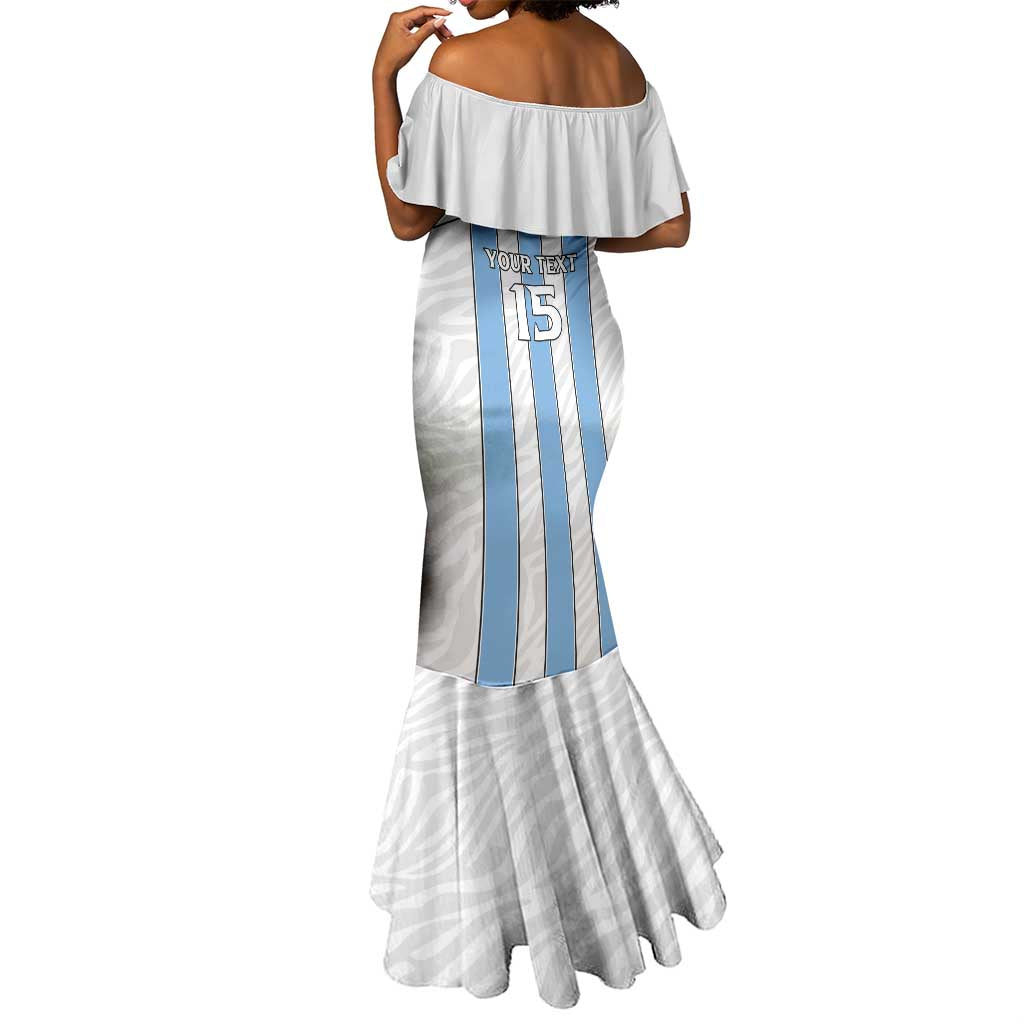 Custom Lefatshe la Botswana Football Mermaid Dress Come On Dipitse