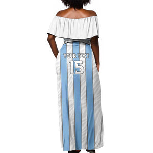 Custom Lefatshe la Botswana Football Off Shoulder Maxi Dress Come On Dipitse