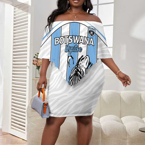 Custom Lefatshe la Botswana Football Off Shoulder Short Dress Come On Dipitse