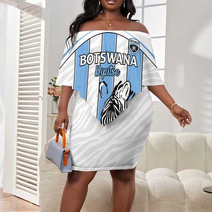 Custom Lefatshe la Botswana Football Off Shoulder Short Dress Come On Dipitse