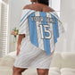 Custom Lefatshe la Botswana Football Off Shoulder Short Dress Come On Dipitse
