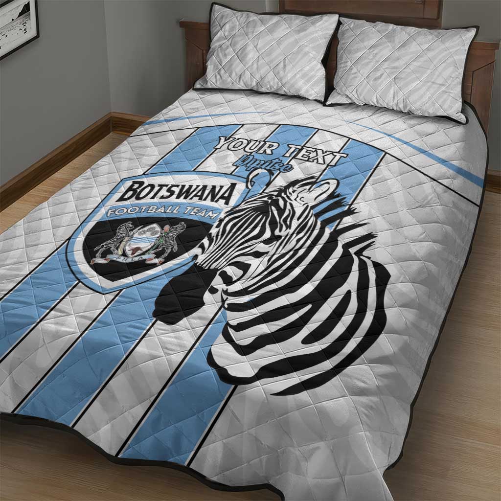 Custom Lefatshe la Botswana Football Quilt Bed Set Come On Dipitse