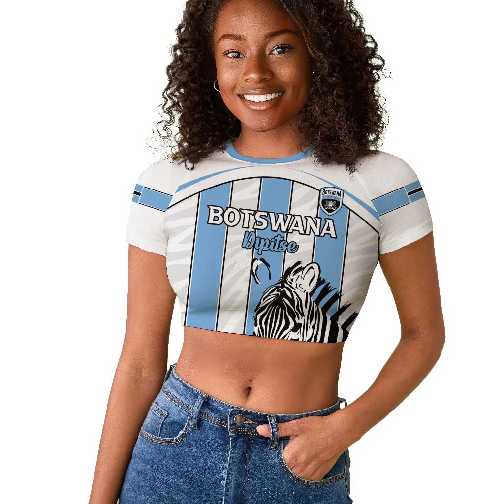 Custom Lefatshe la Botswana Football Raglan Cropped T shirt Come On Dipitse
