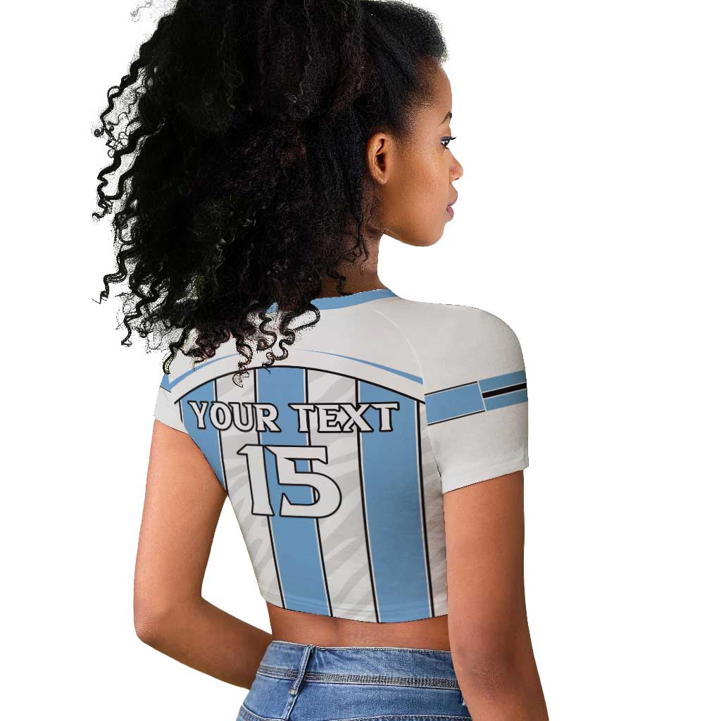 Custom Lefatshe la Botswana Football Raglan Cropped T shirt Come On Dipitse