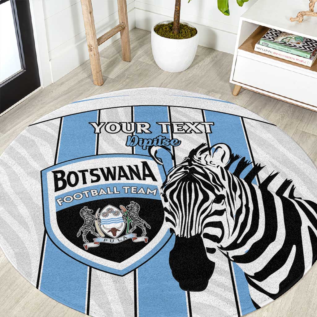 Custom Lefatshe la Botswana Football Round Carpet Come On Dipitse