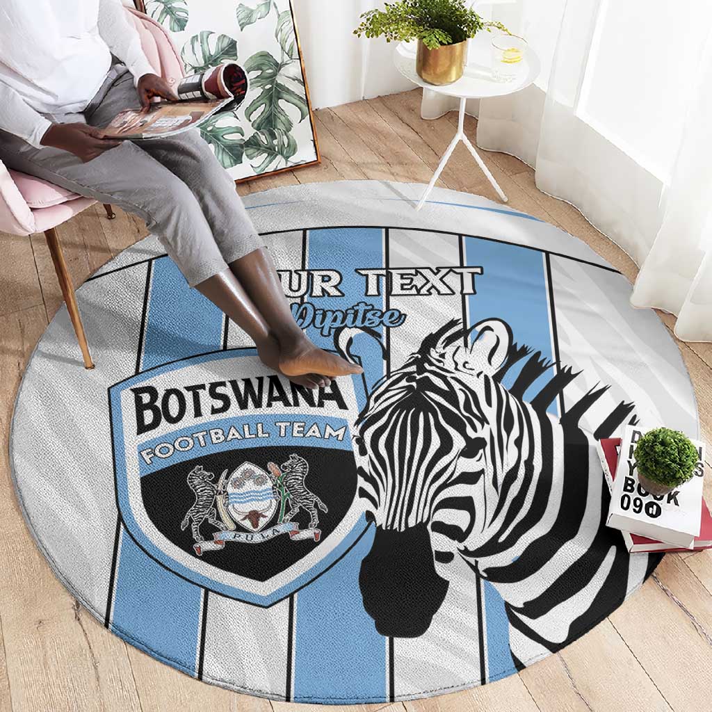 Custom Lefatshe la Botswana Football Round Carpet Come On Dipitse