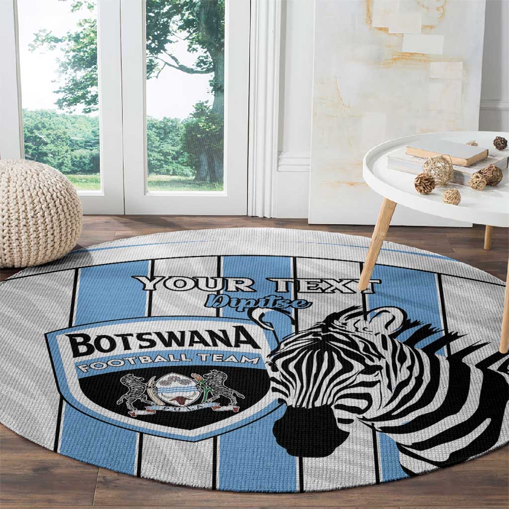 Custom Lefatshe la Botswana Football Round Carpet Come On Dipitse
